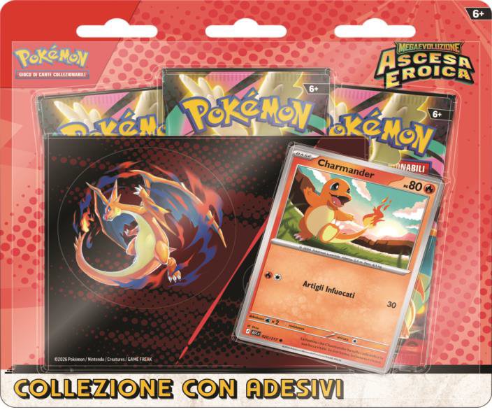 Collezione Charmander Ascesa Eroica con Adesivi - Mega Evoluzioni - Italiano