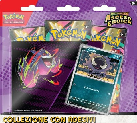 Collezione Gastly Ascesa Eroica con Adesivi - Mega Evoluzioni - Italiano